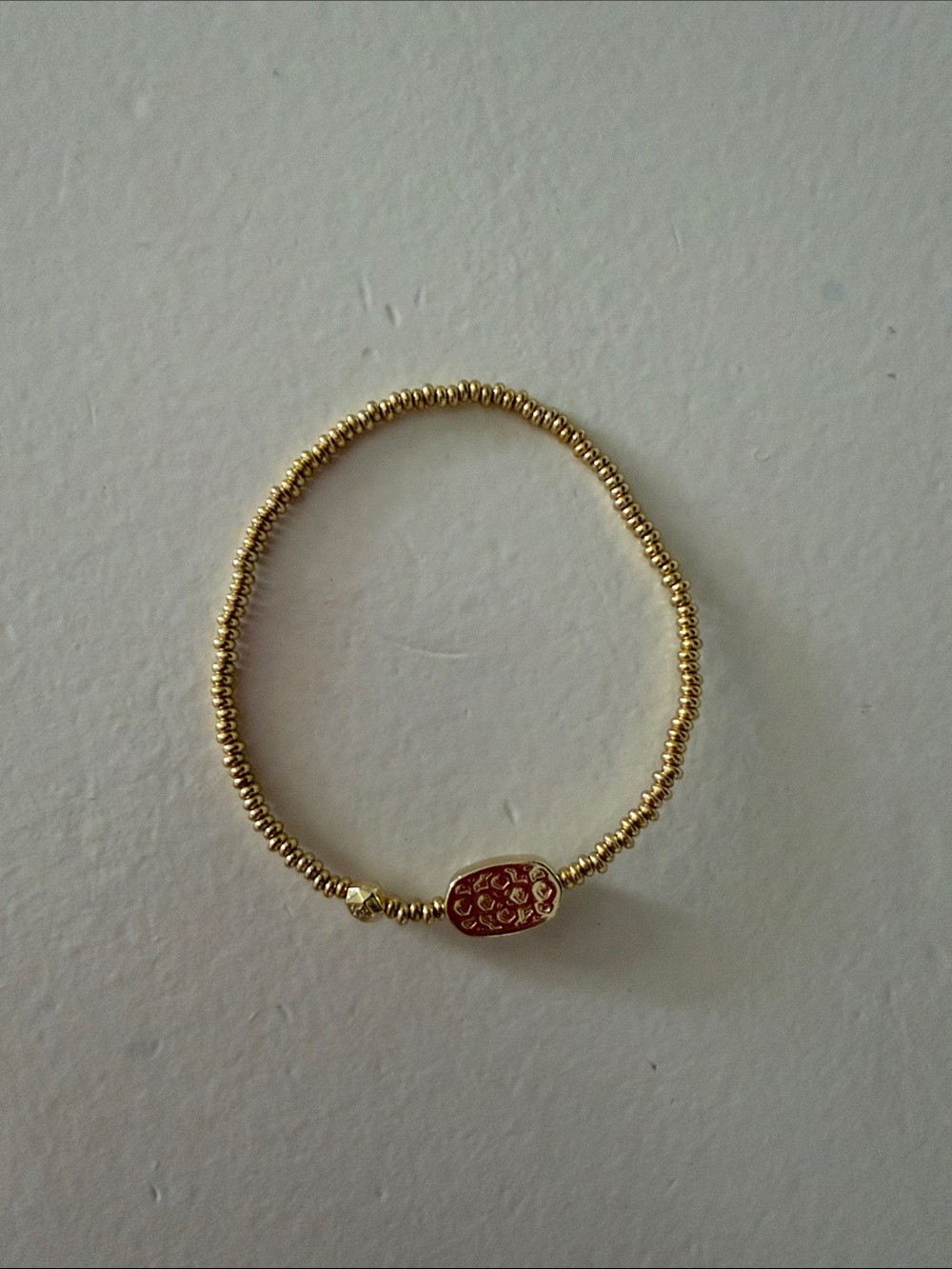 Kendra Scott Gold Bead Bracelet with Light Pink Stone - Picture 2 of 3